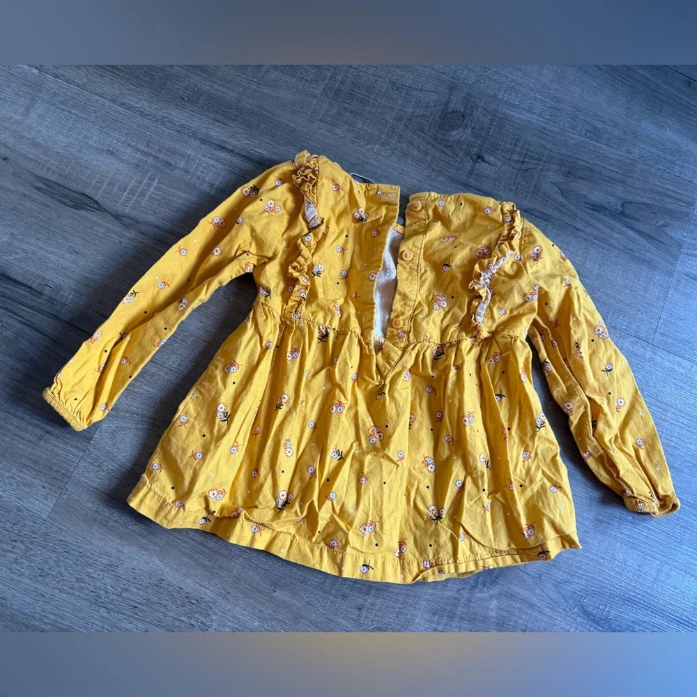 🌺10/$20 George Yellow Floral Ruffle Baby Blouse - Picture 2 of 3